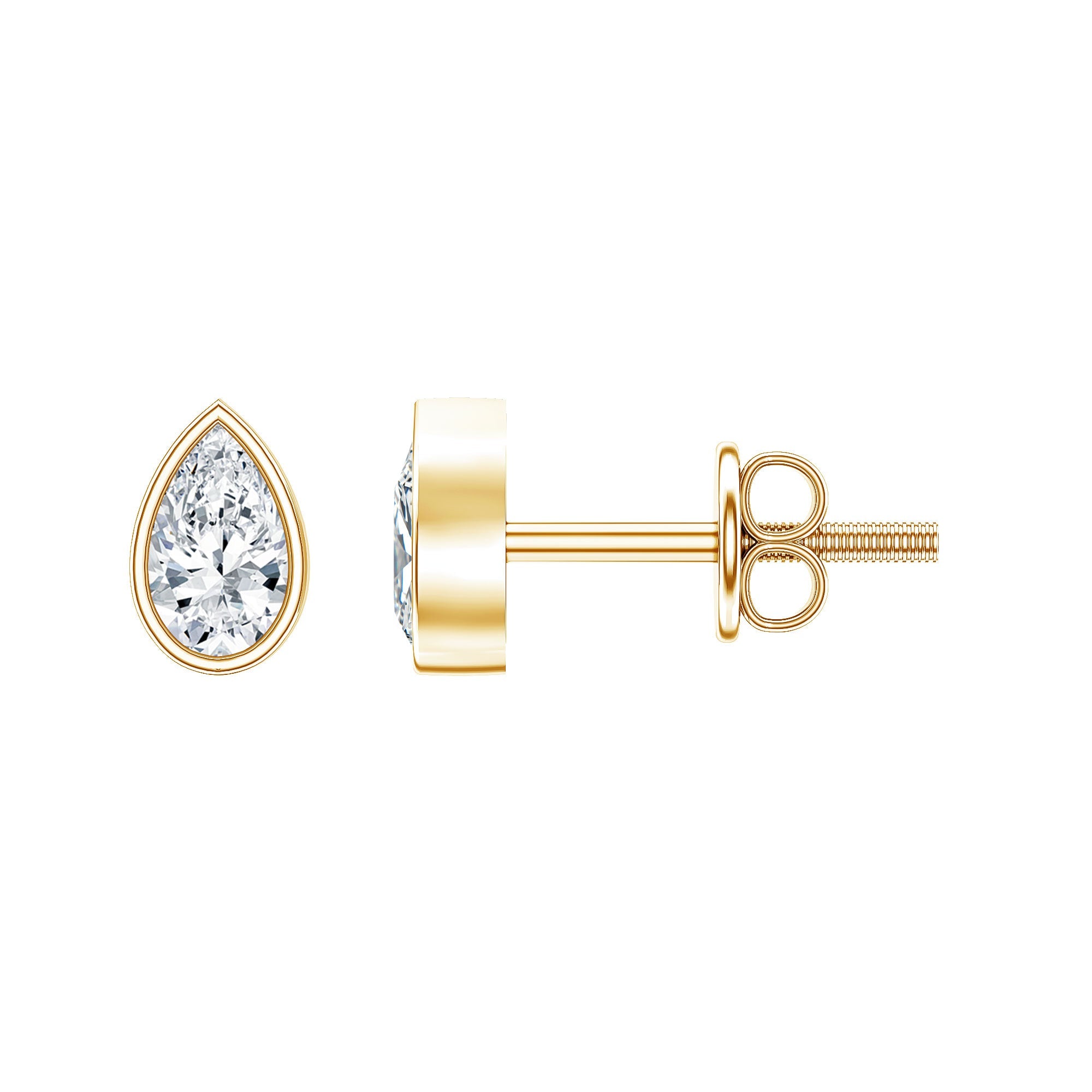 Bezel Set Diamond Tiny Stud Earrings | Earrings | Wiccan Center
