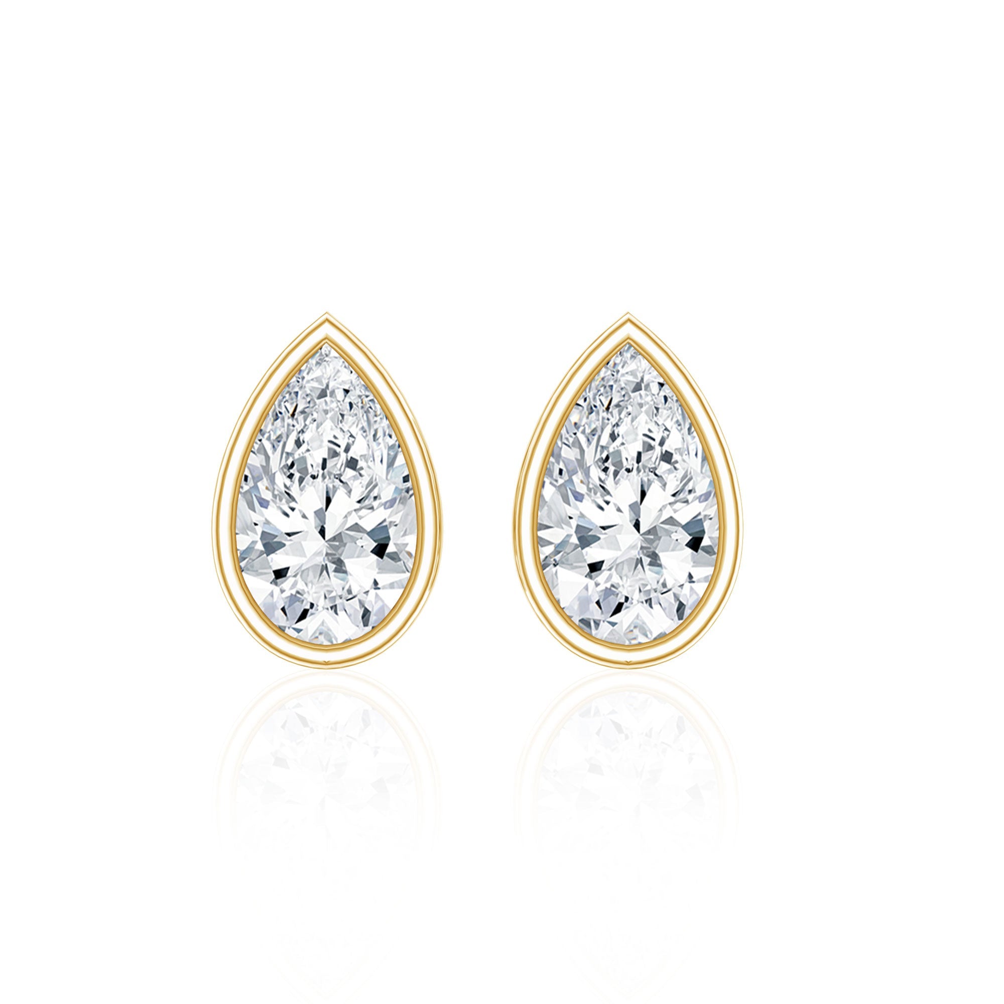 Bezel Set Diamond Tiny Stud Earrings