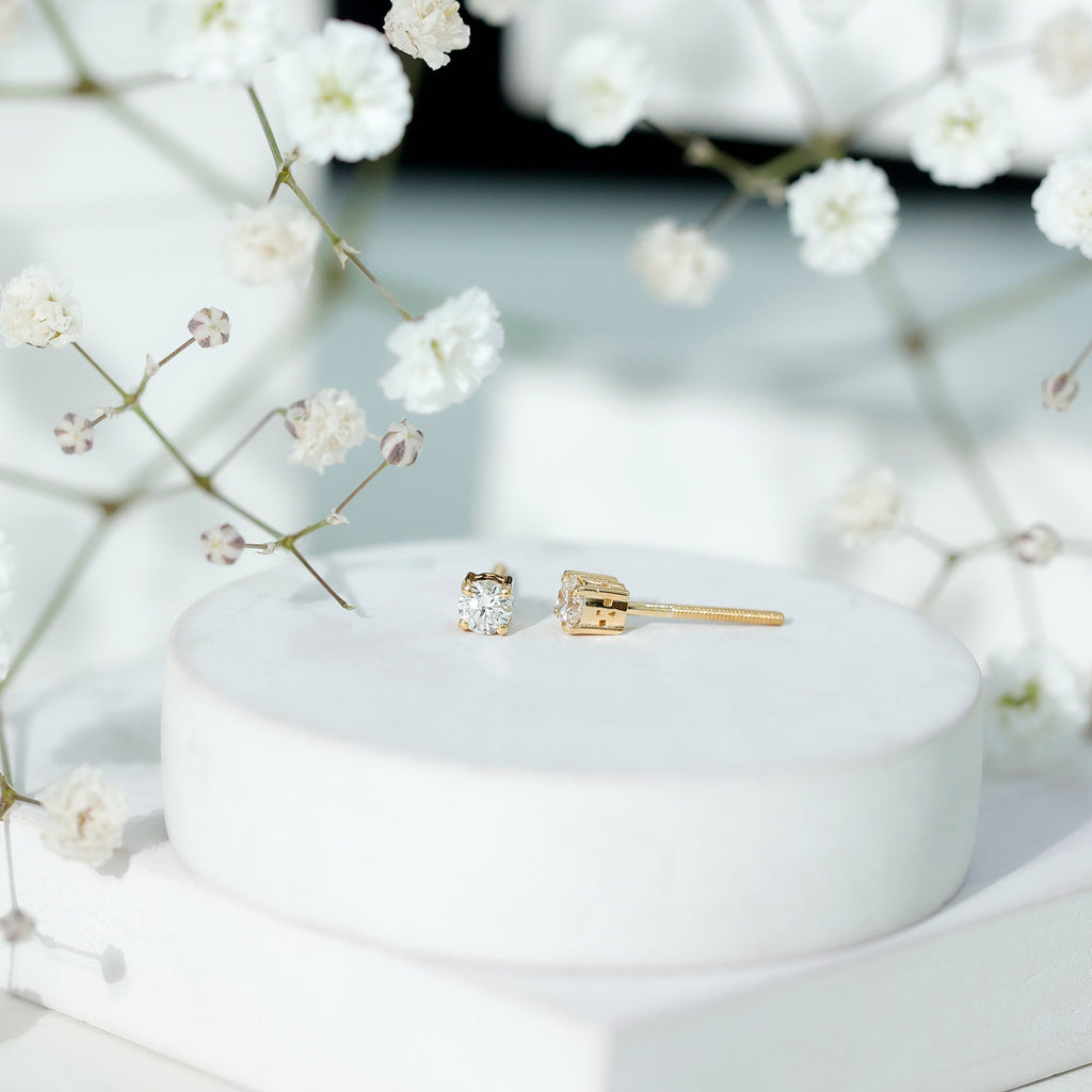 Brilliant Cut Diamond Stud Earrings in Prong Setting