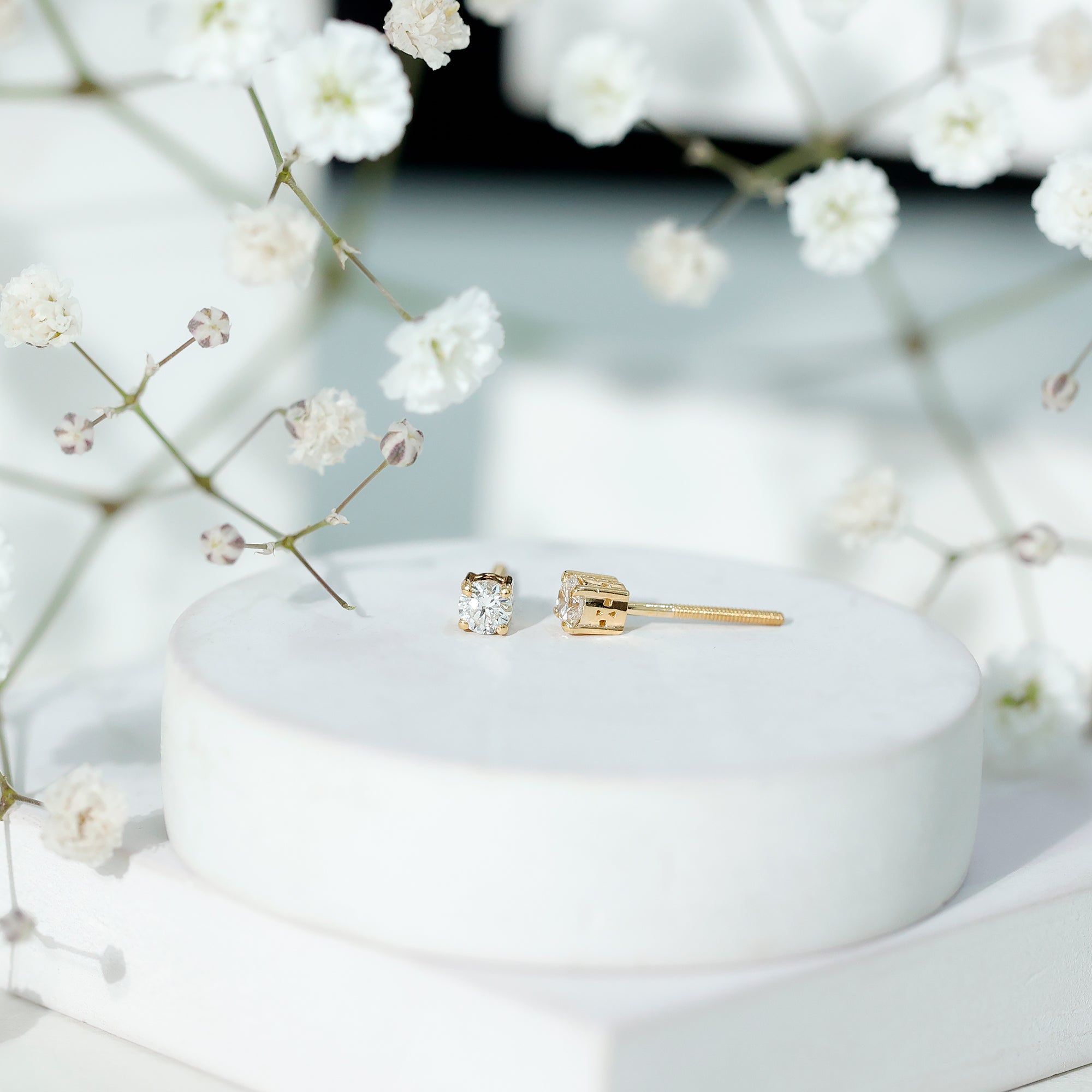 Brilliant Cut Diamond Stud Earrings in Prong Setting