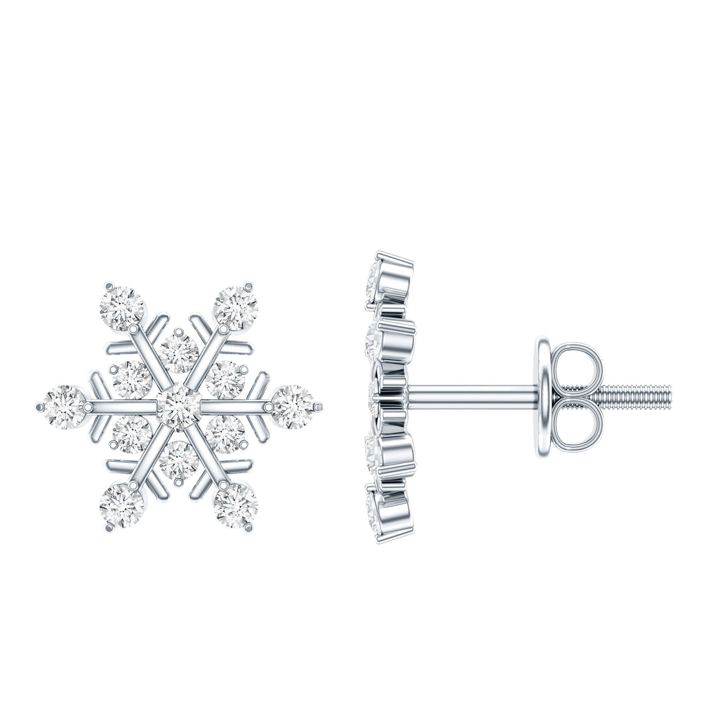 Moissanite Snowflake Stud Earrings for Her