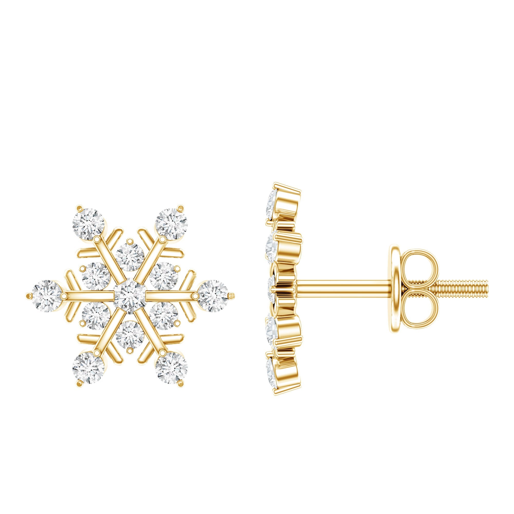 Moissanite Snowflake Stud Earrings for Her | Earrings | Wiccan Center