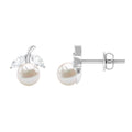 4 Carat Freshwater Pearl and Diamond Fruit Stud Earrings