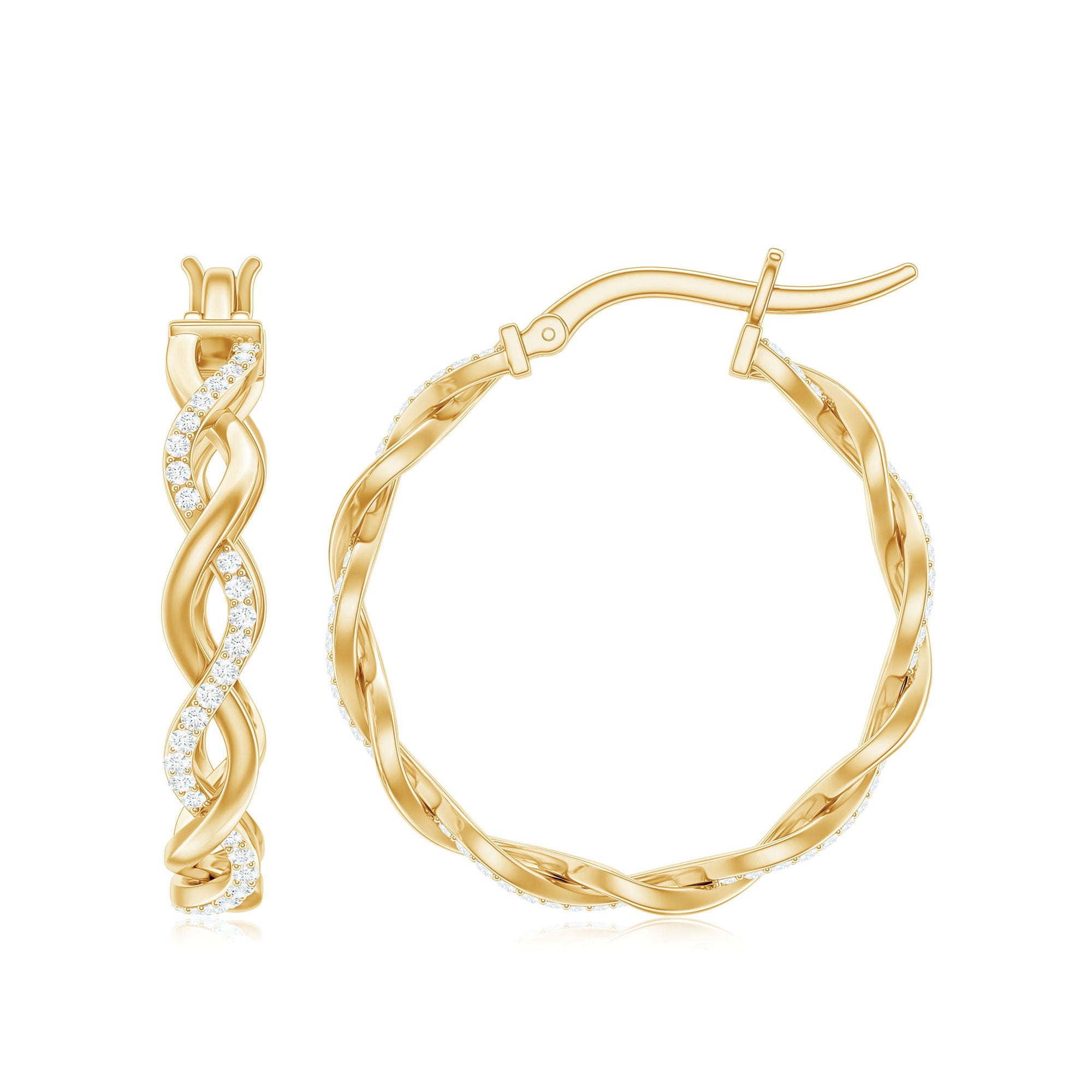 Braided Hoop Earrings with Certified Moissanite | Earrings | Wiccan Center
