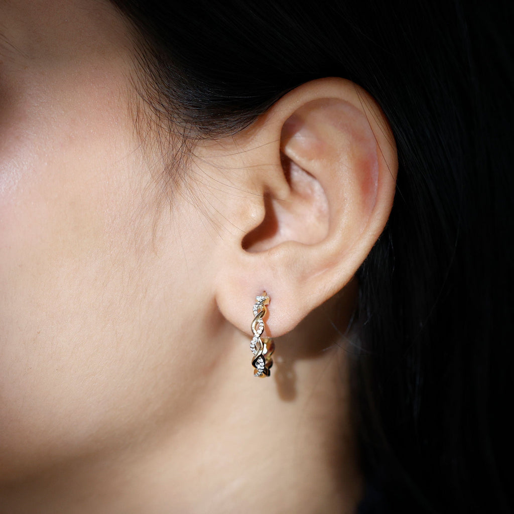 Braided Hoop Earrings with Certified Moissanite