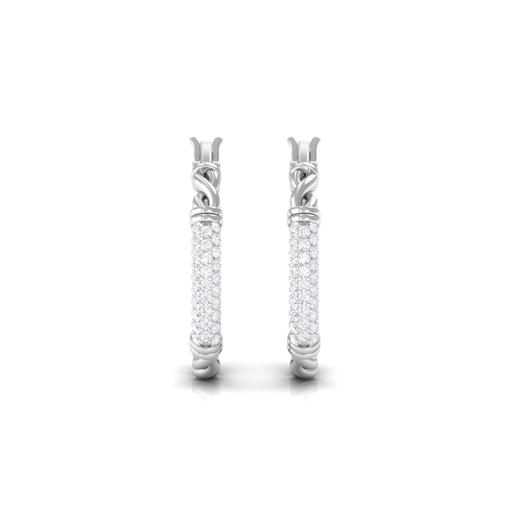 Twisted Rope Hoop Earrings with Diamond