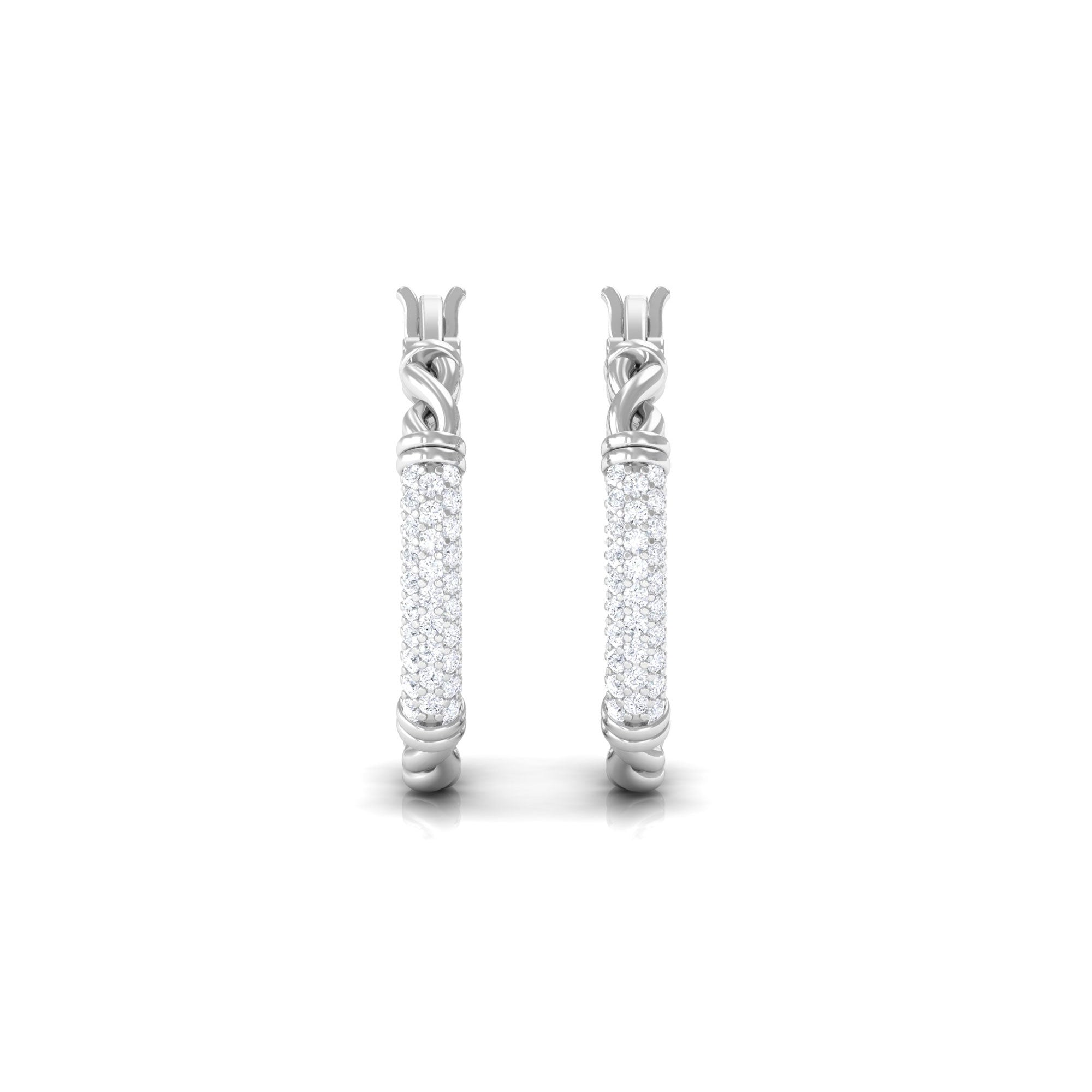 Twisted Rope Hoop Earrings with Diamond