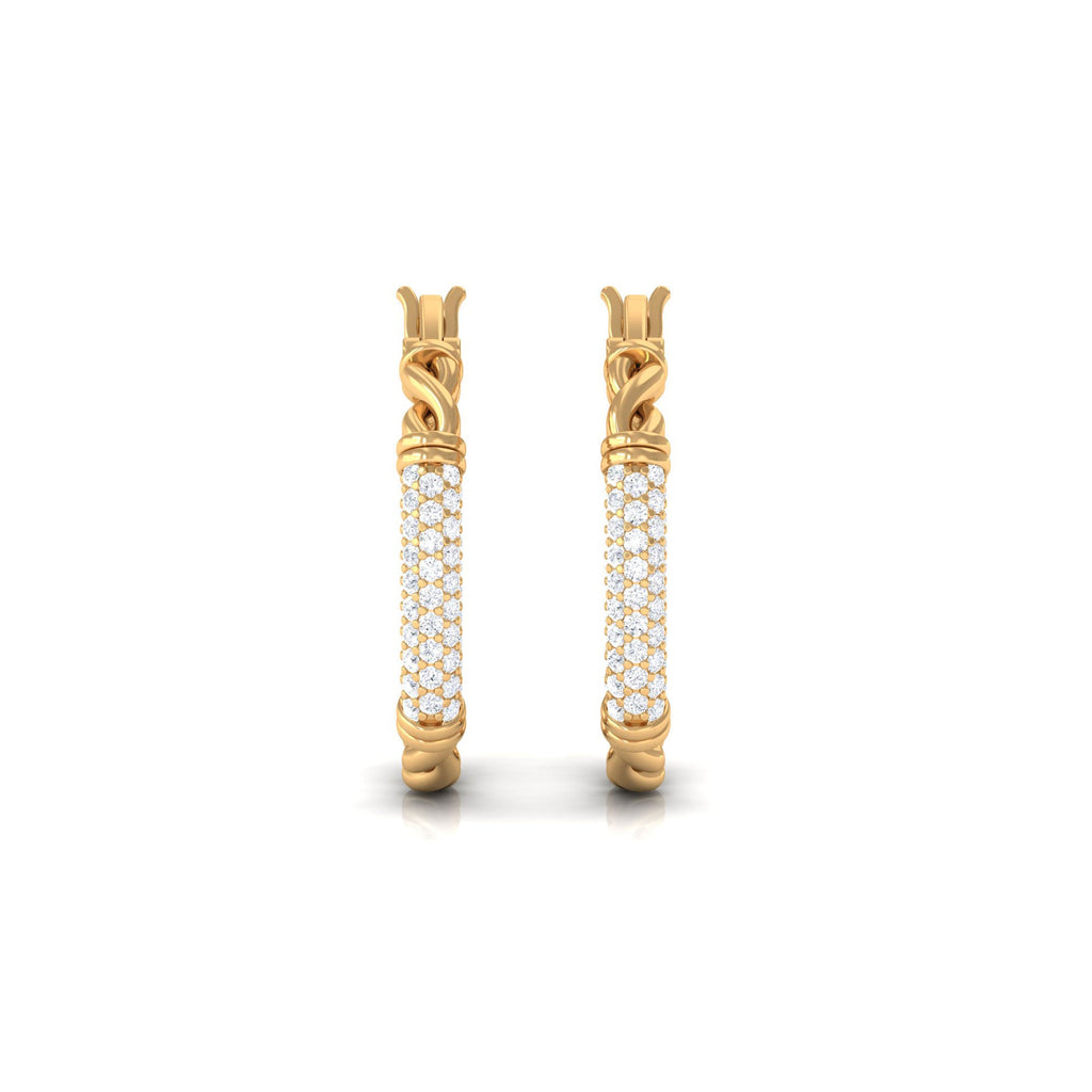 Twisted Rope Hoop Earrings with Diamond