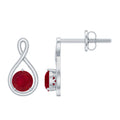 1/2 CT Solitaire Ruby Infinity Stud Earrings