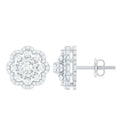 Certified Moissanite Big Flower Stud Earrings