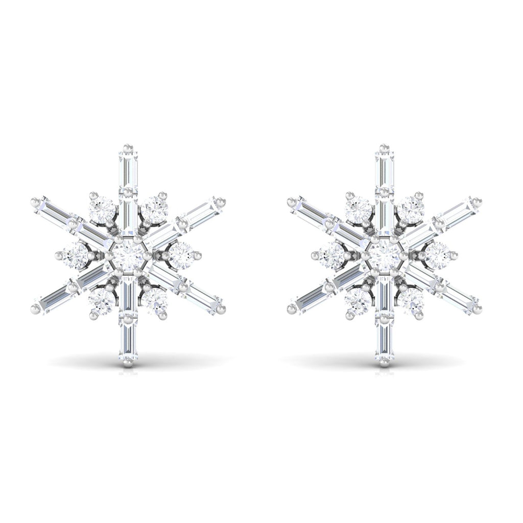 Minimal Diamond Snowflake Stud Earrings