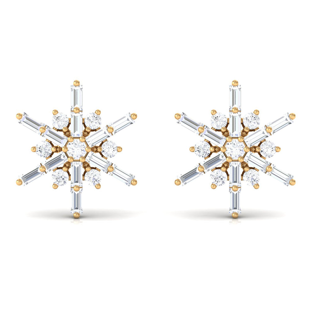 Minimal Diamond Snowflake Stud Earrings