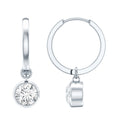 Bezel Set Moissanite and Hinged Hoop Earrings
