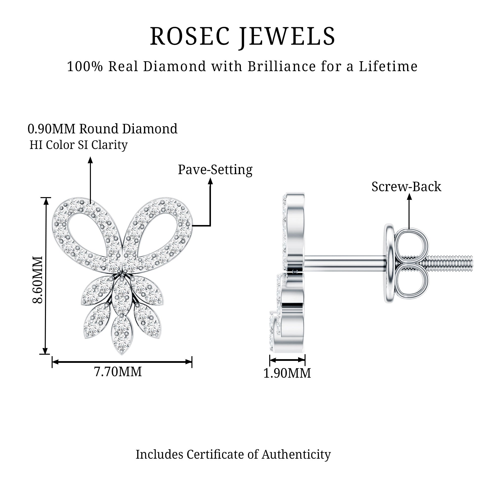 Certified Diamond Bow Earrings For Her