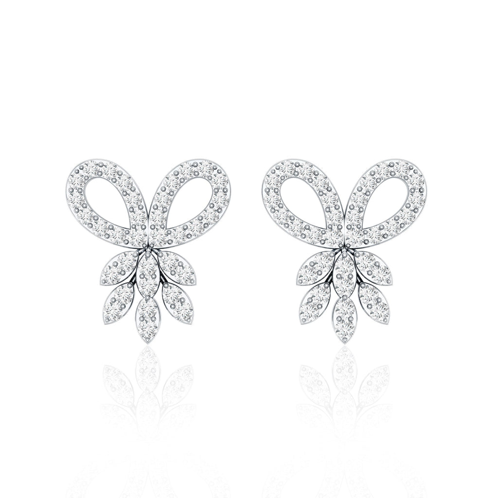 Certified Diamond Bow Earrings For Her