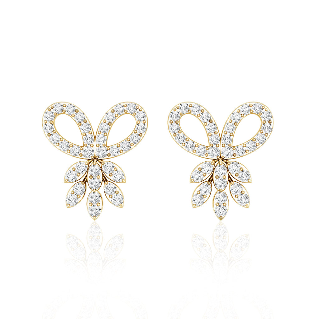 Certified Diamond Bow Earrings For Her