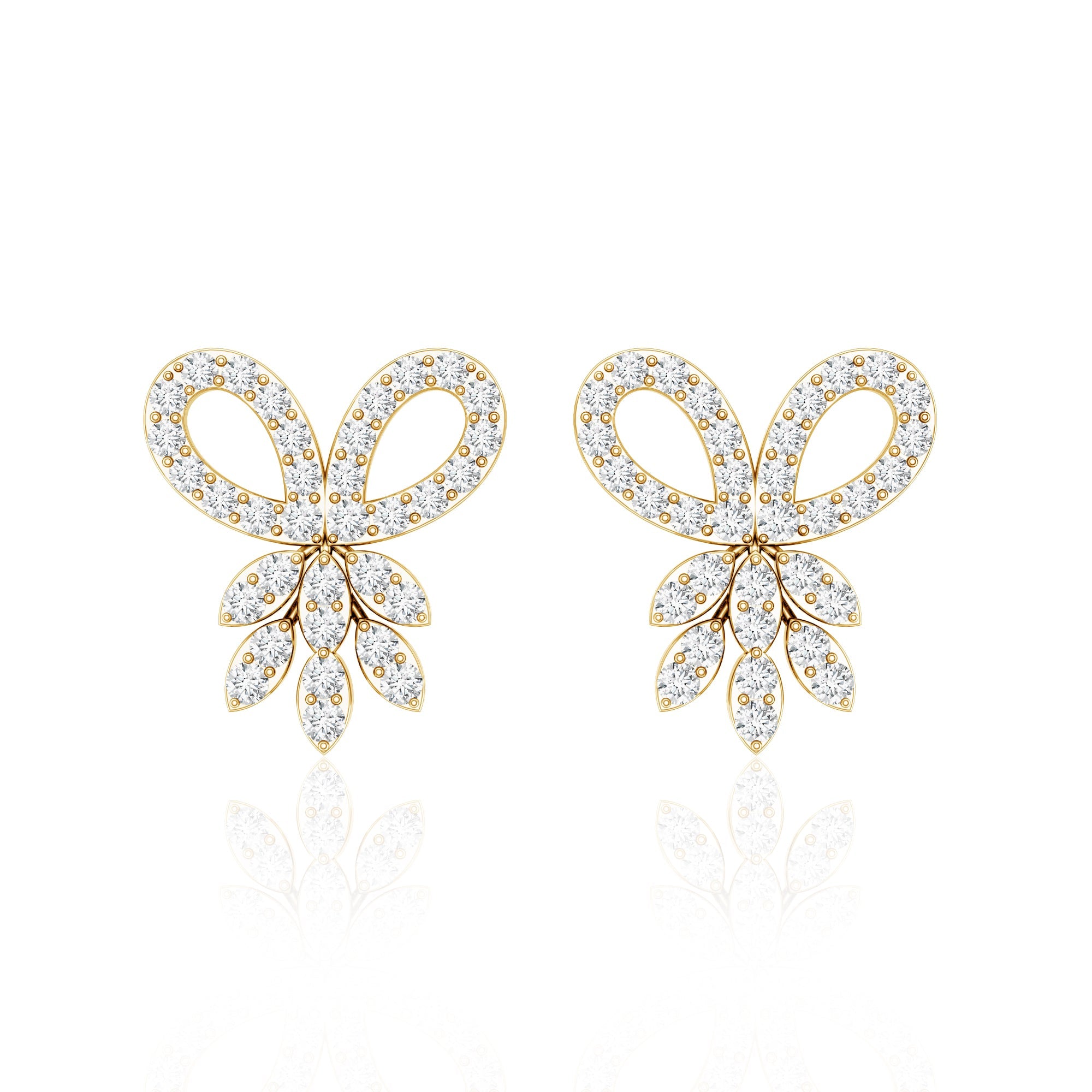 Certified Diamond Bow Earrings For Her