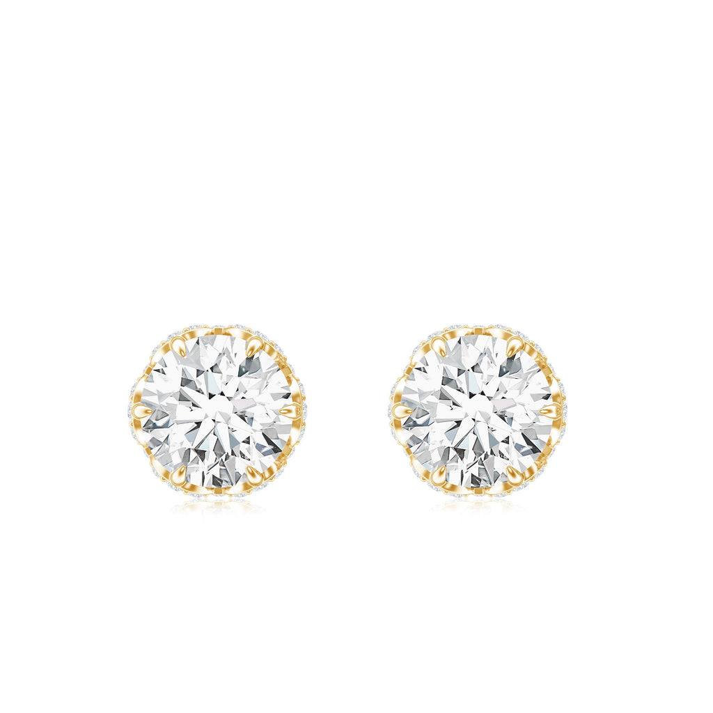 Designer 1 Carat Moissanite Stud Earrings with Screw Back