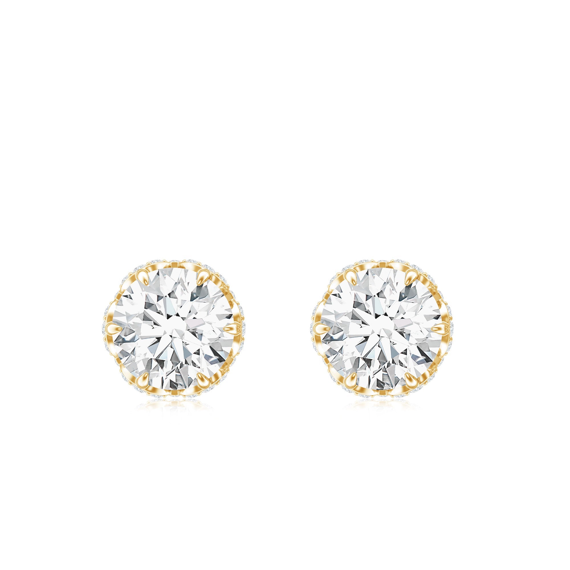 Designer 1 Carat Moissanite Stud Earrings with Screw Back