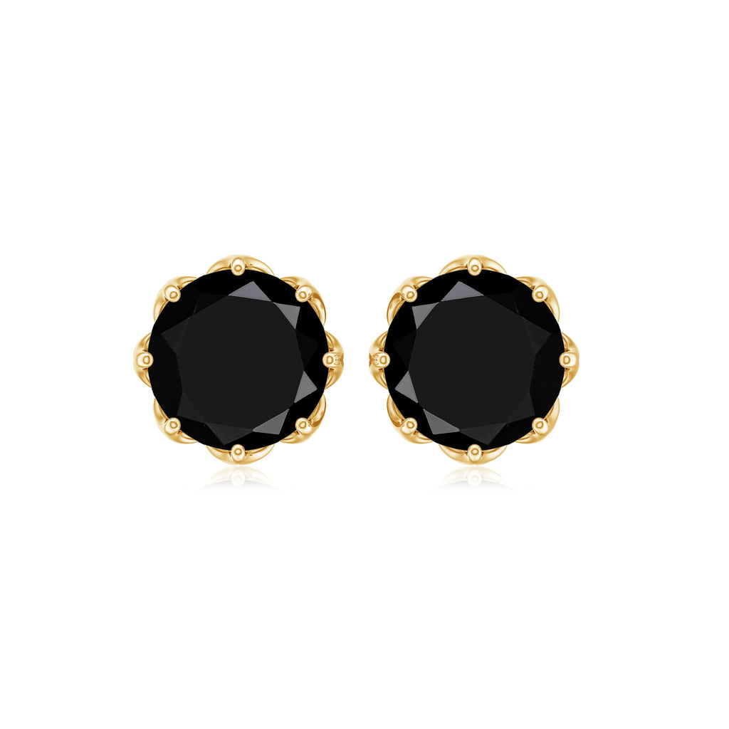 Natural 2.4 Carat Black Onyx Earrings with Screw Back