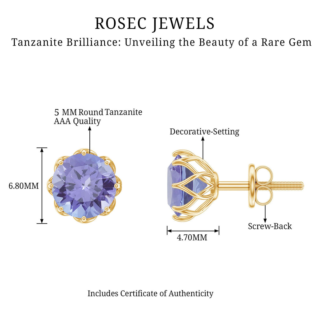 1 Carat Tanzanite Studs