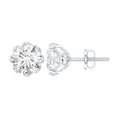 Certified Brilliant Cut 1.9 Carat Moissanite Solitaire Stud Earrings