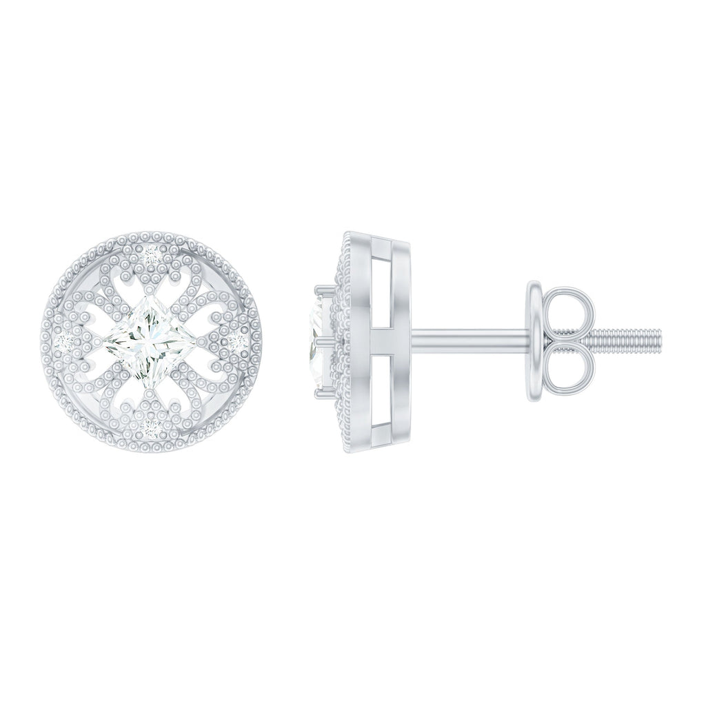 Real Diamond Bridal Stud Earrings With Certificate