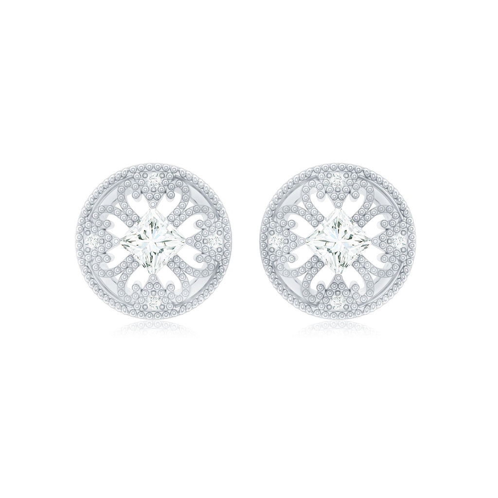Real Diamond Bridal Stud Earrings With Certificate