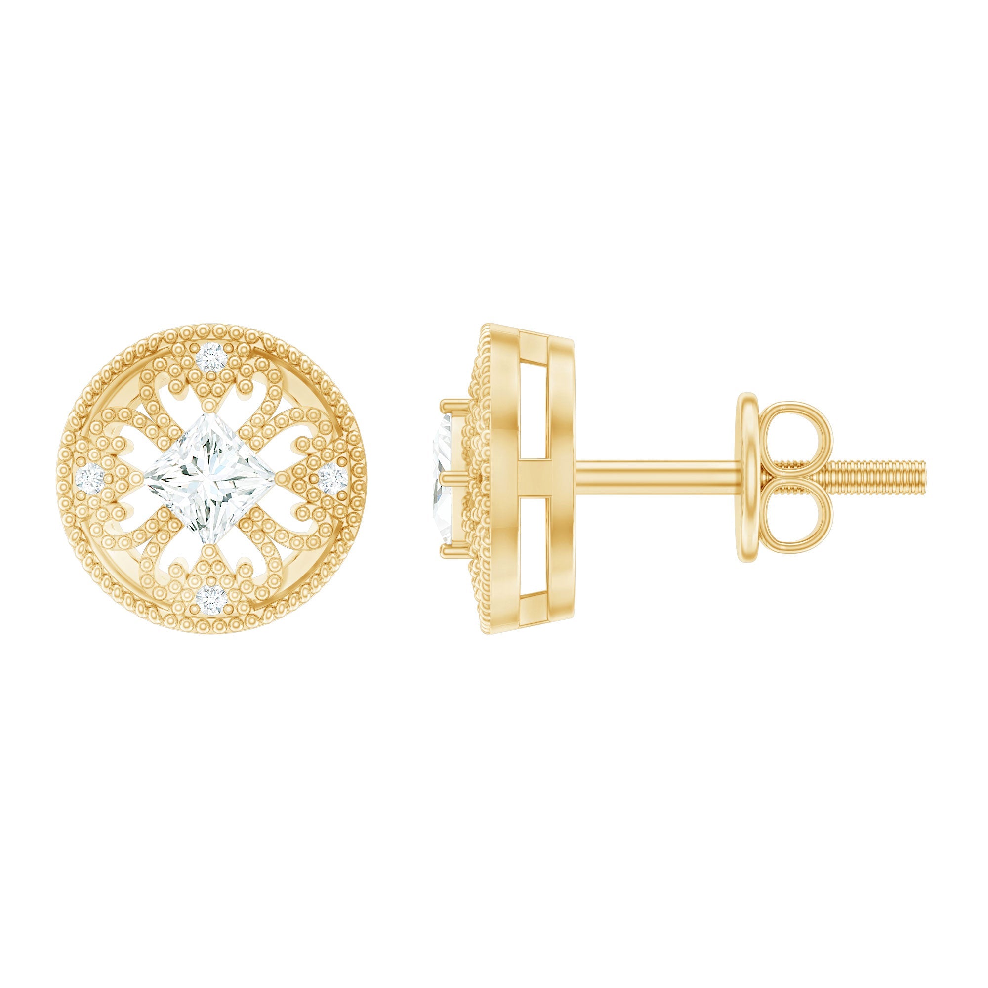 Real Diamond Bridal Stud Earrings With Certificate | Earrings | Wiccan Center