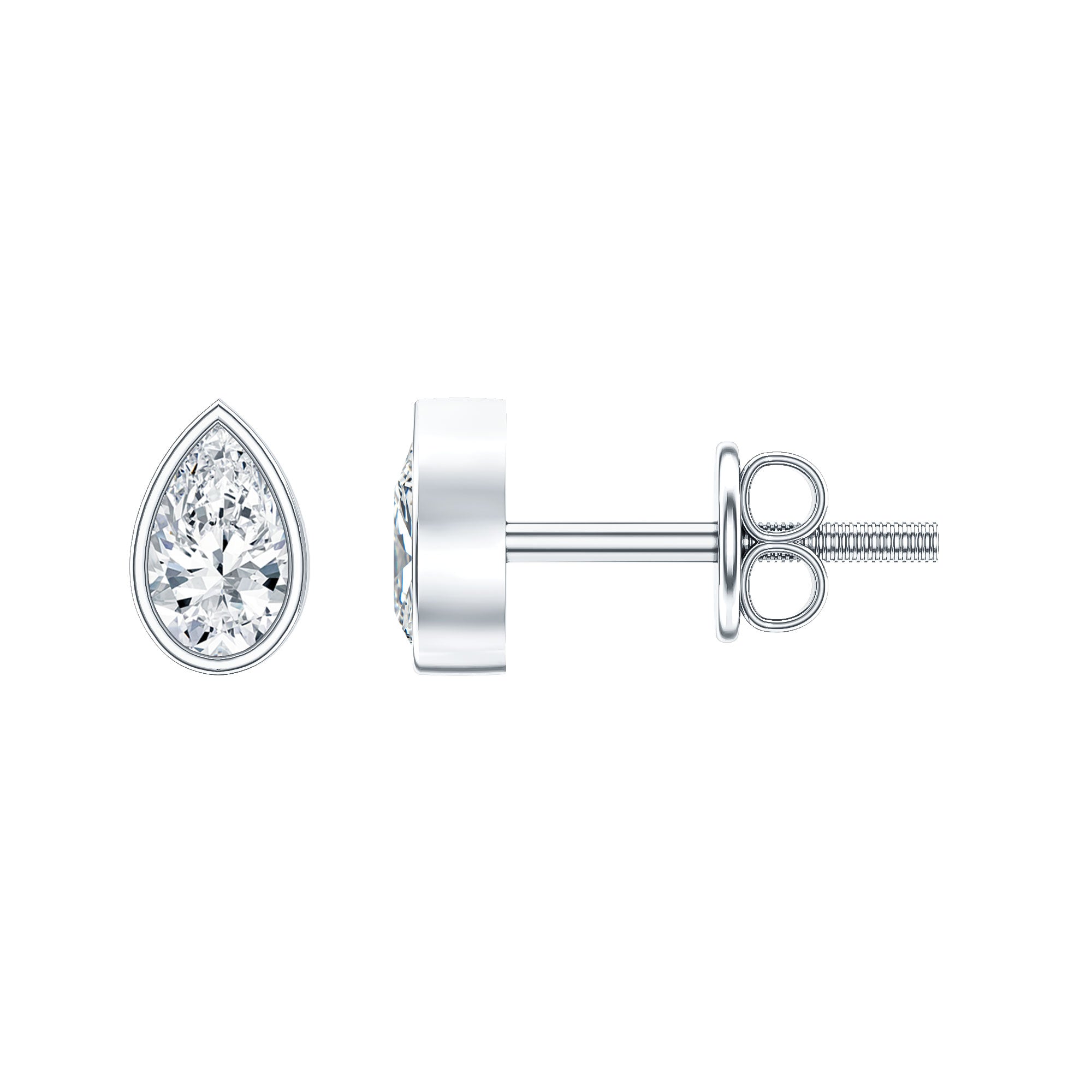 Bezel Set Diamond Tiny Stud Earrings