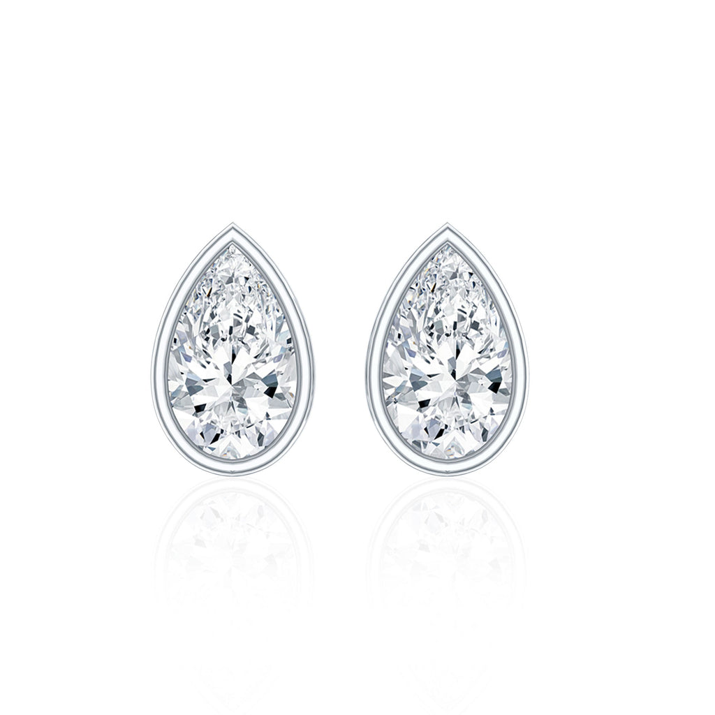 Bezel Set Diamond Tiny Stud Earrings
