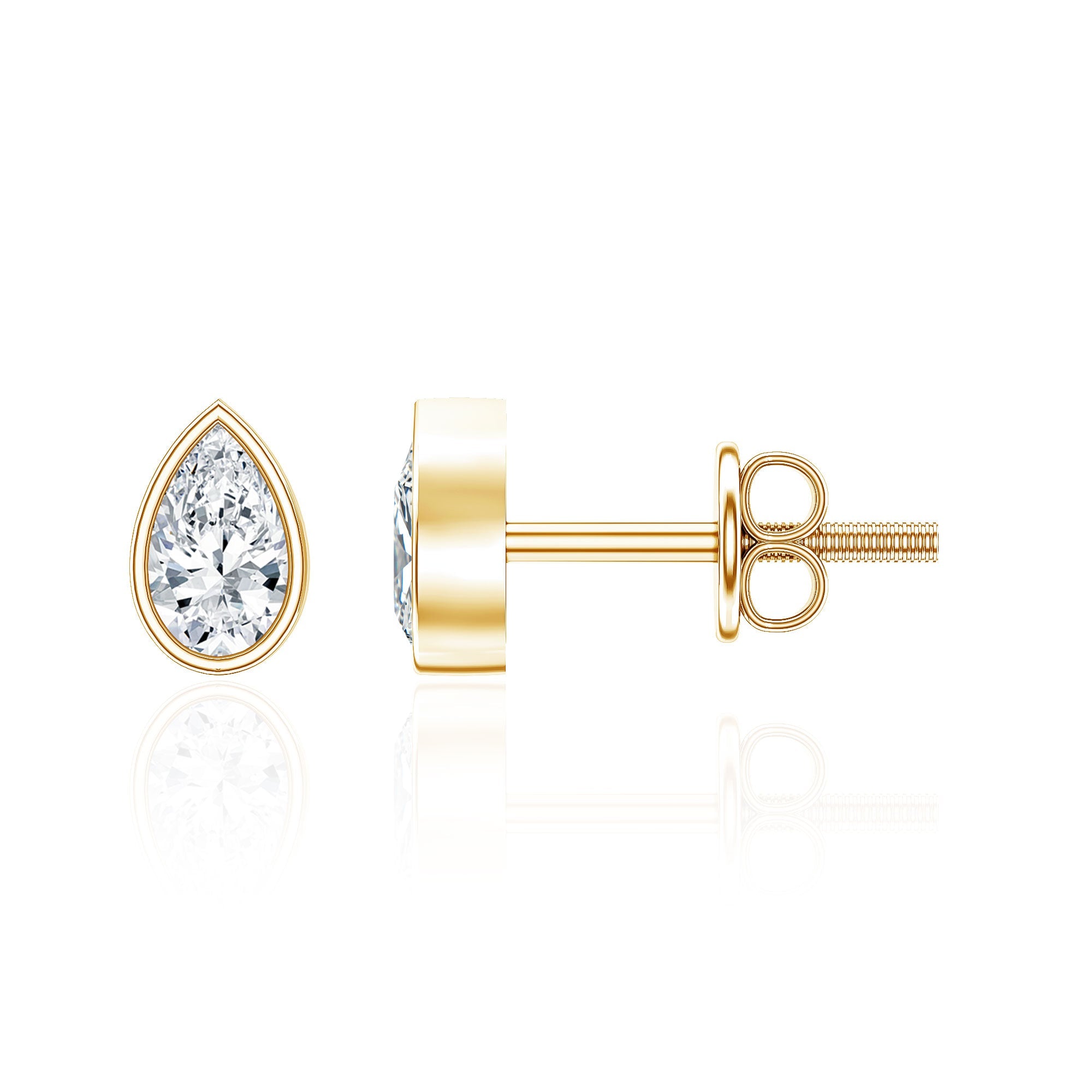 Bezel Set Diamond Tiny Stud Earrings