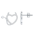 Round Diamond Devil Heart Earrings