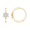 Diamond Flower Hoop Earrings For Her