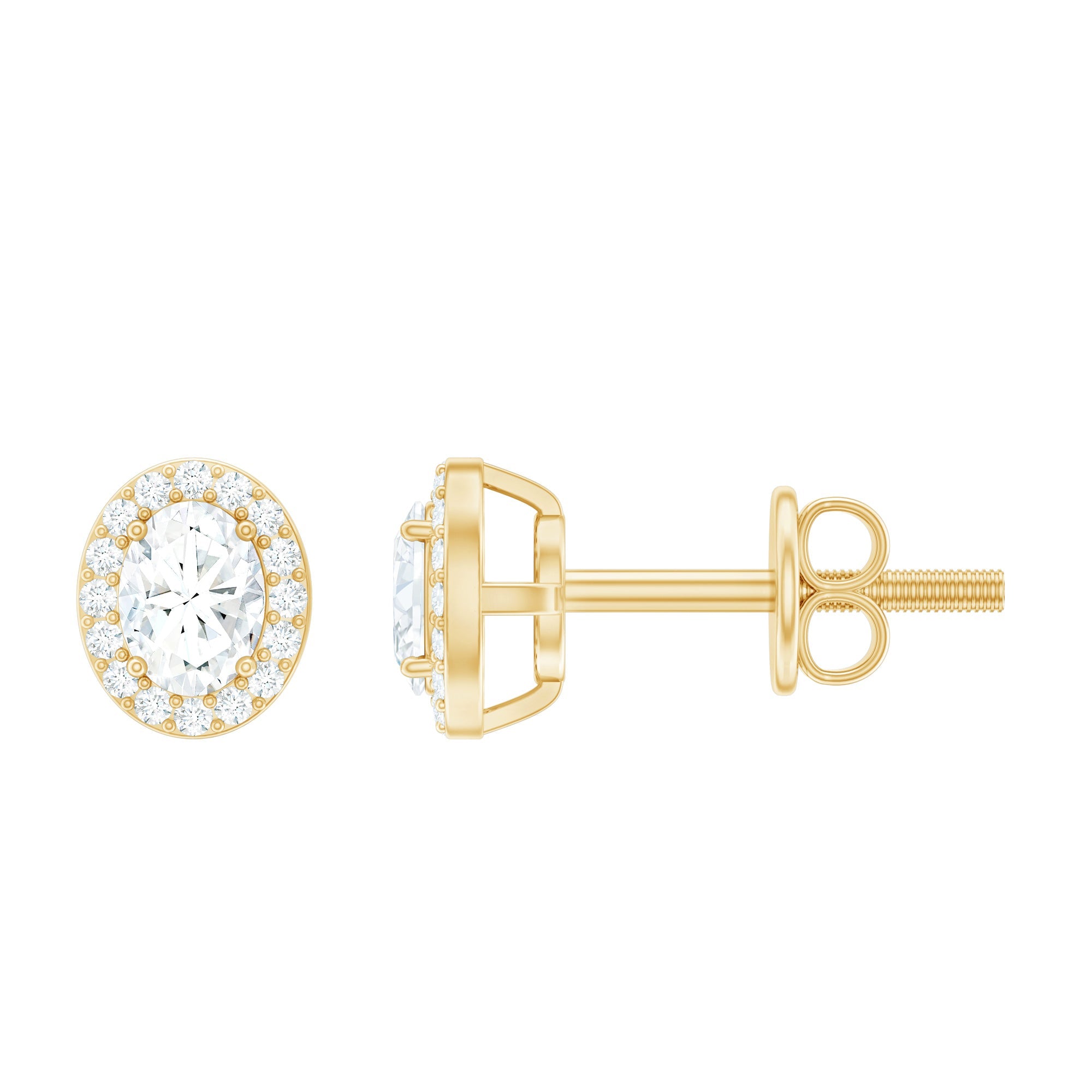 Halo Diamond Earrings With Screw Back | Earrings | Wiccan Center