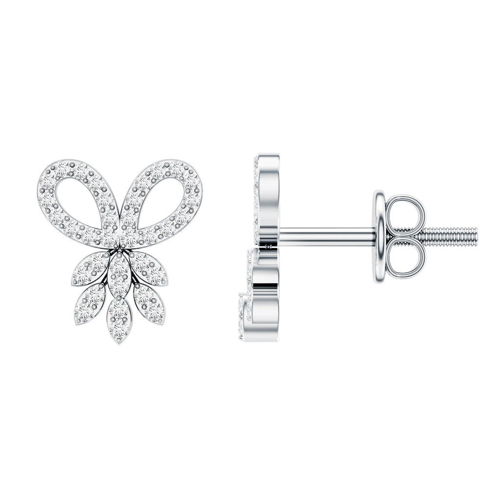 Certified Diamond Bow Earrings For Her