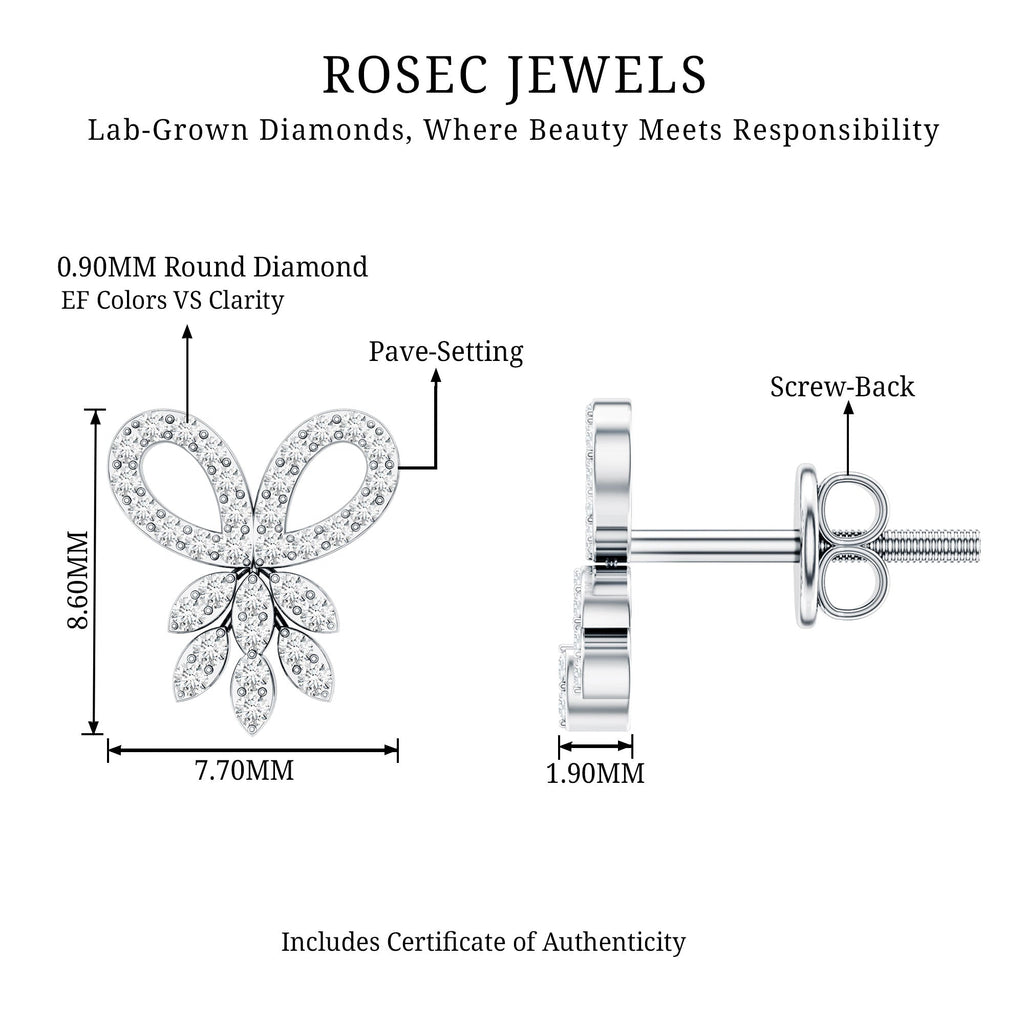 Certified Diamond Bow Earrings For Her