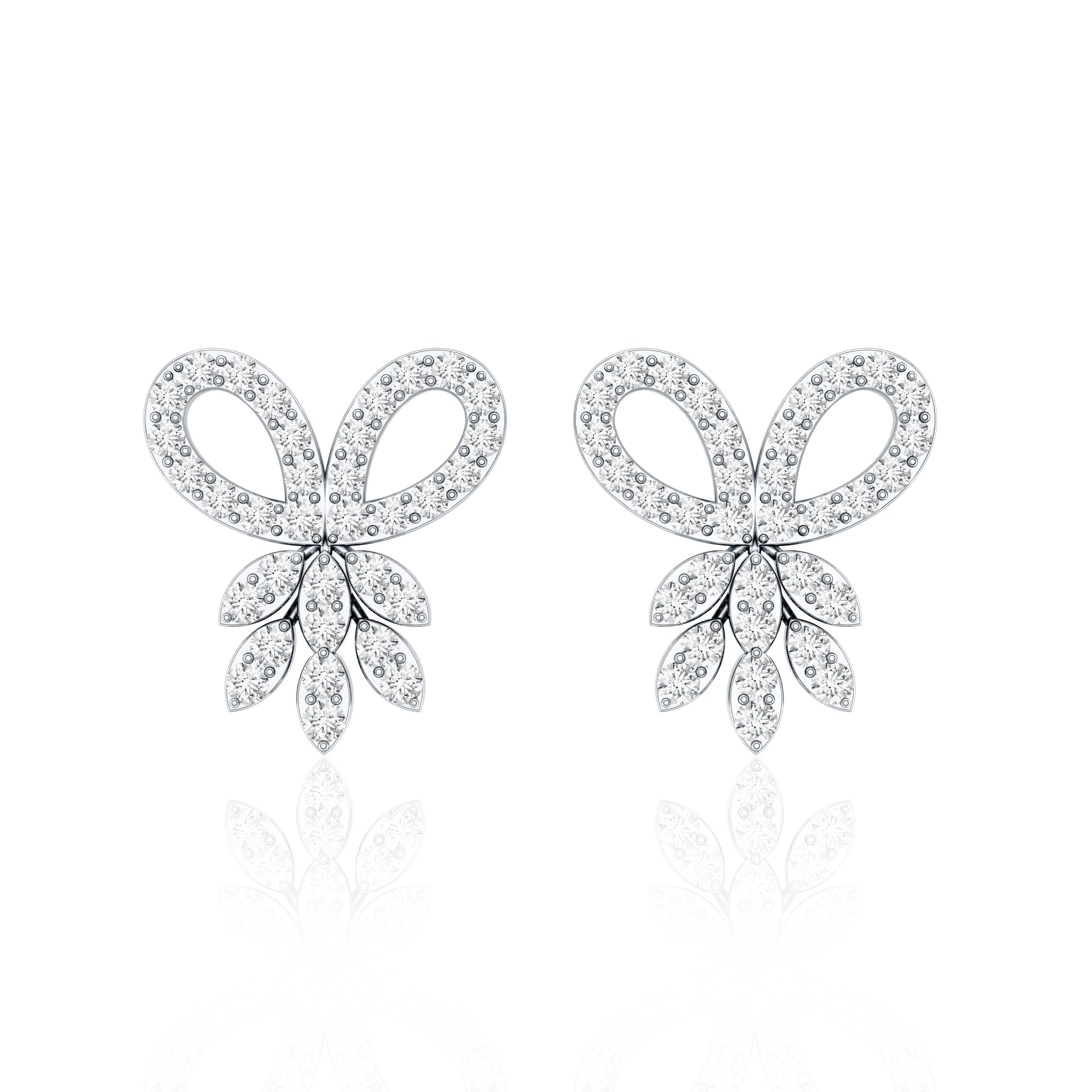 Certified Diamond Bow Earrings For Her