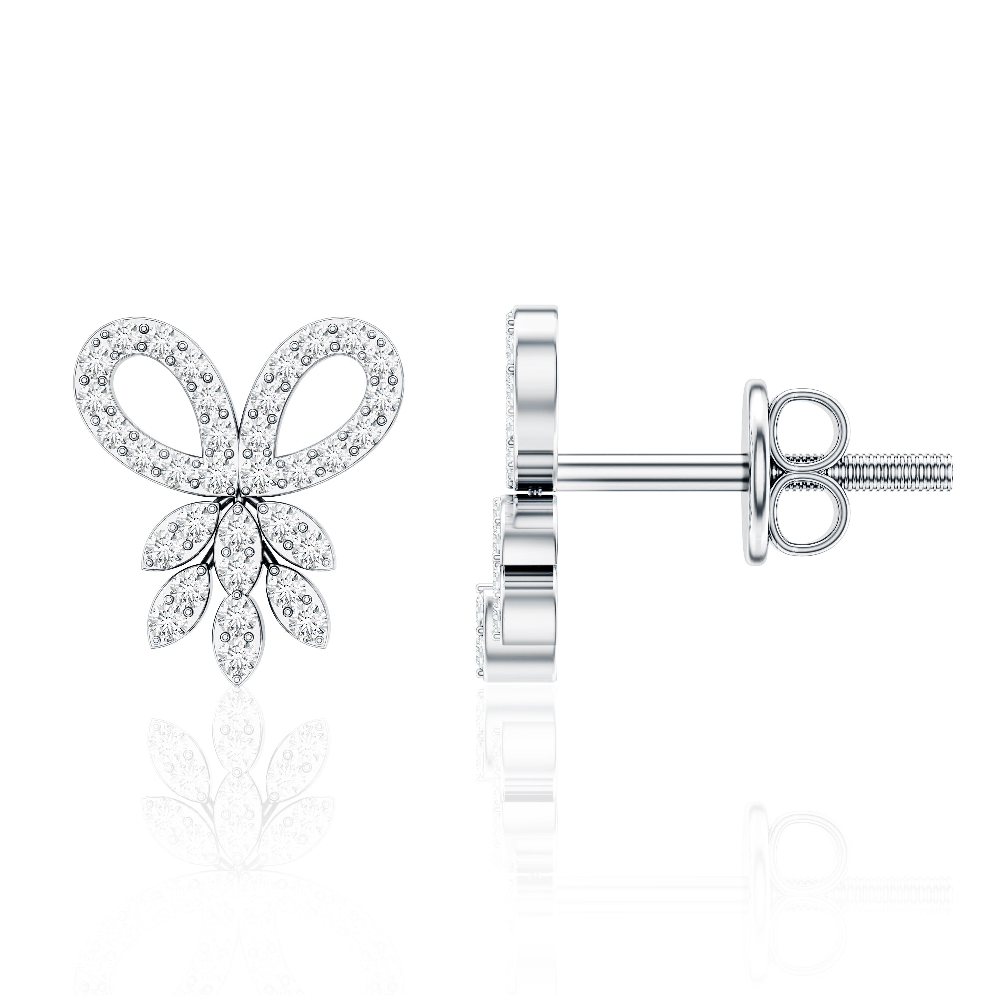Certified Diamond Bow Earrings For Her