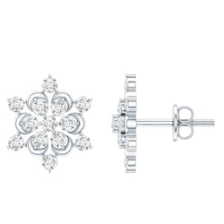 Certified Diamond Snowflake Stud Earrings | Earrings | Wiccan Center