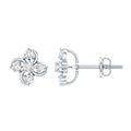 Diamond Flower Cluster Earrings For Women