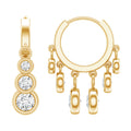 Certified Bezel Set Moissanite Hoop Dangle Earrings
