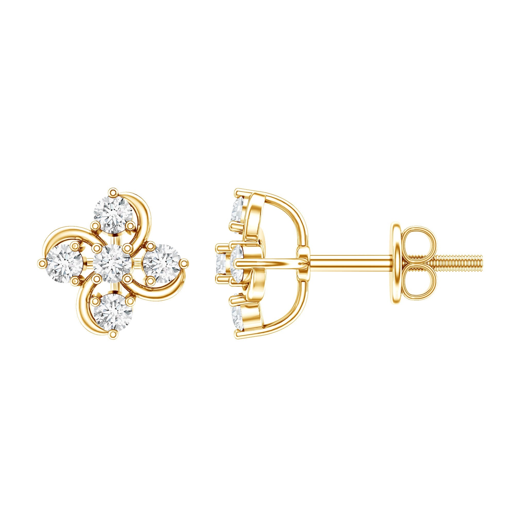 Diamond Flower Cluster Earrings For Women | Earrings | Wiccan Center