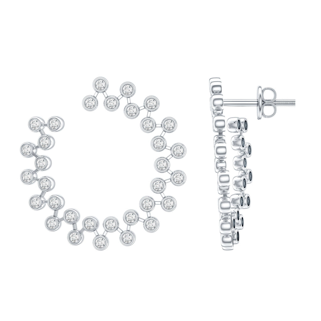 Certified Moissanite Big Stud Earrings For Women