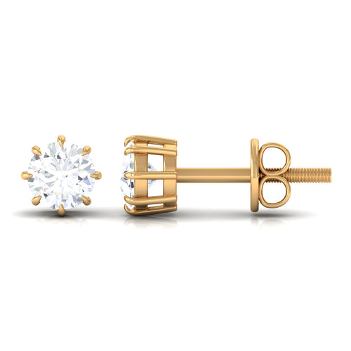 0.5 Carat Natural Diamond Solitaire Stud Earrings in 8 Claw Prong Setting | Earrings | Wiccan Center