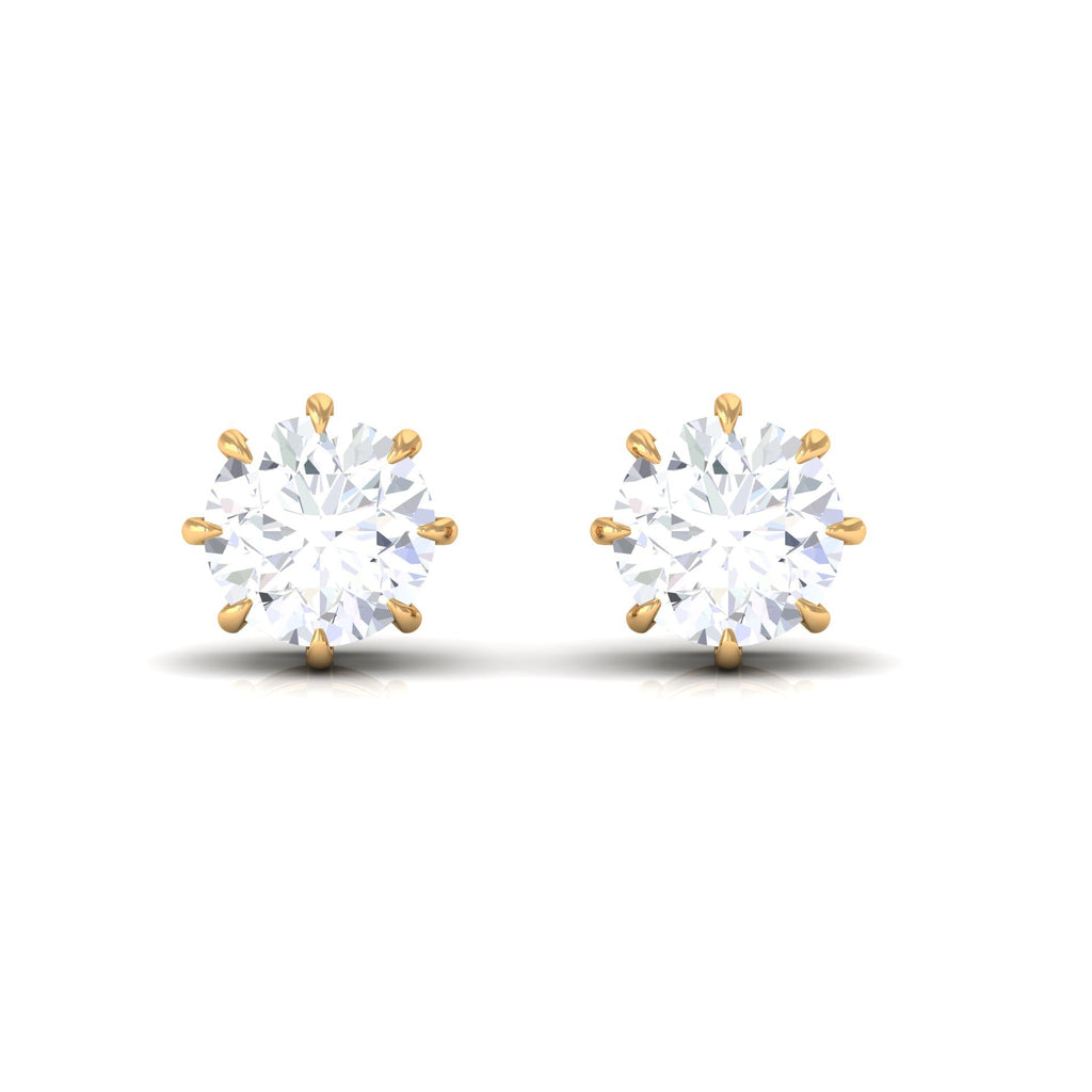 0.5 Carat Natural Diamond Solitaire Stud Earrings in 8 Claw Prong Setting