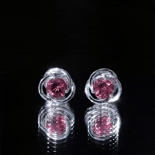 0.9 Carat Solitaire Pink Tourmaline Swirl Stud Earrings | Earrings | Wiccan Center