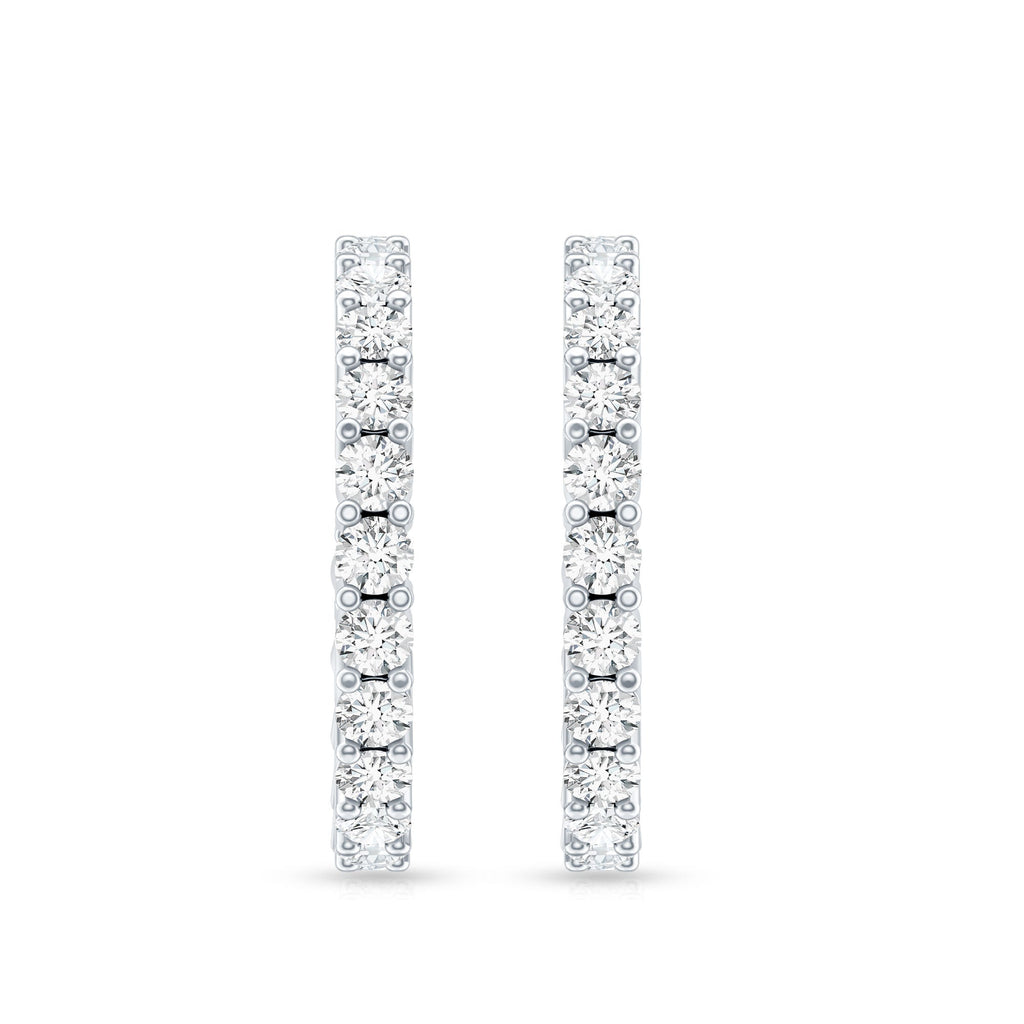 Lab Grown Diamond Hoop Earrings with Screw Back