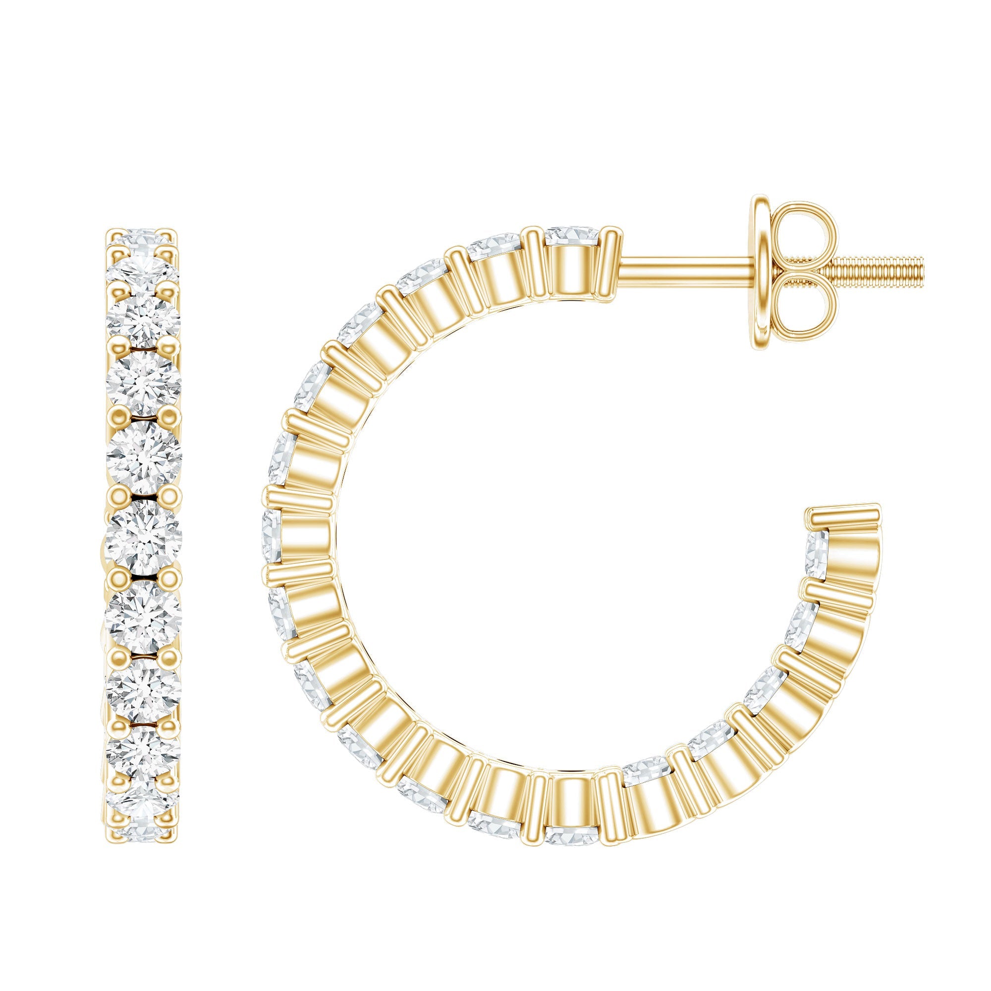 Lab Grown Diamond Hoop Earrings with Screw Back | Earrings | Wiccan Center
