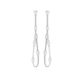 Bezel Set Real Diamond Chain Earrings